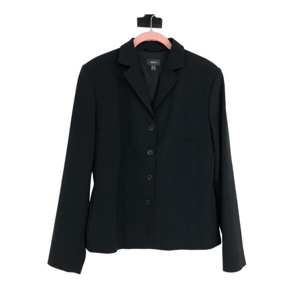 Mexx Black wool blend Button up professional 4 button Blazer size 10/M - Picture 13 of 13
